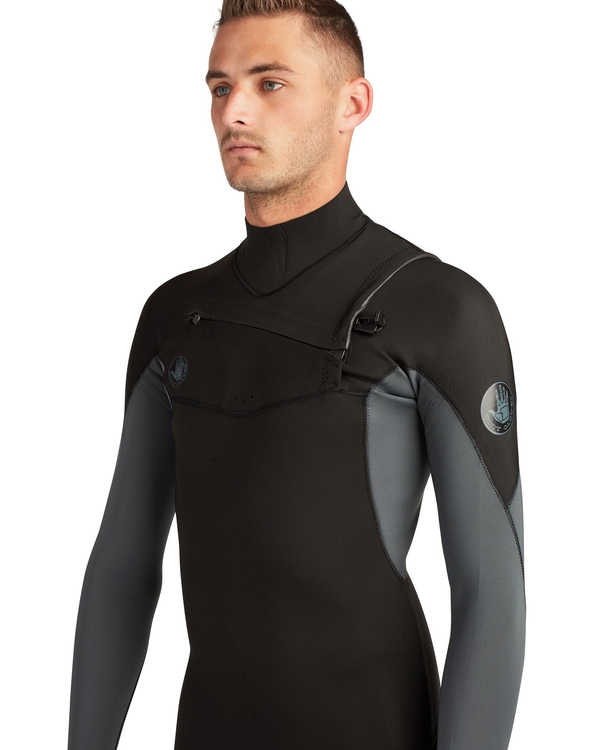 Phoenix 3/2mm Men's Chest-Zip Fullsuit - Black/Charcoal