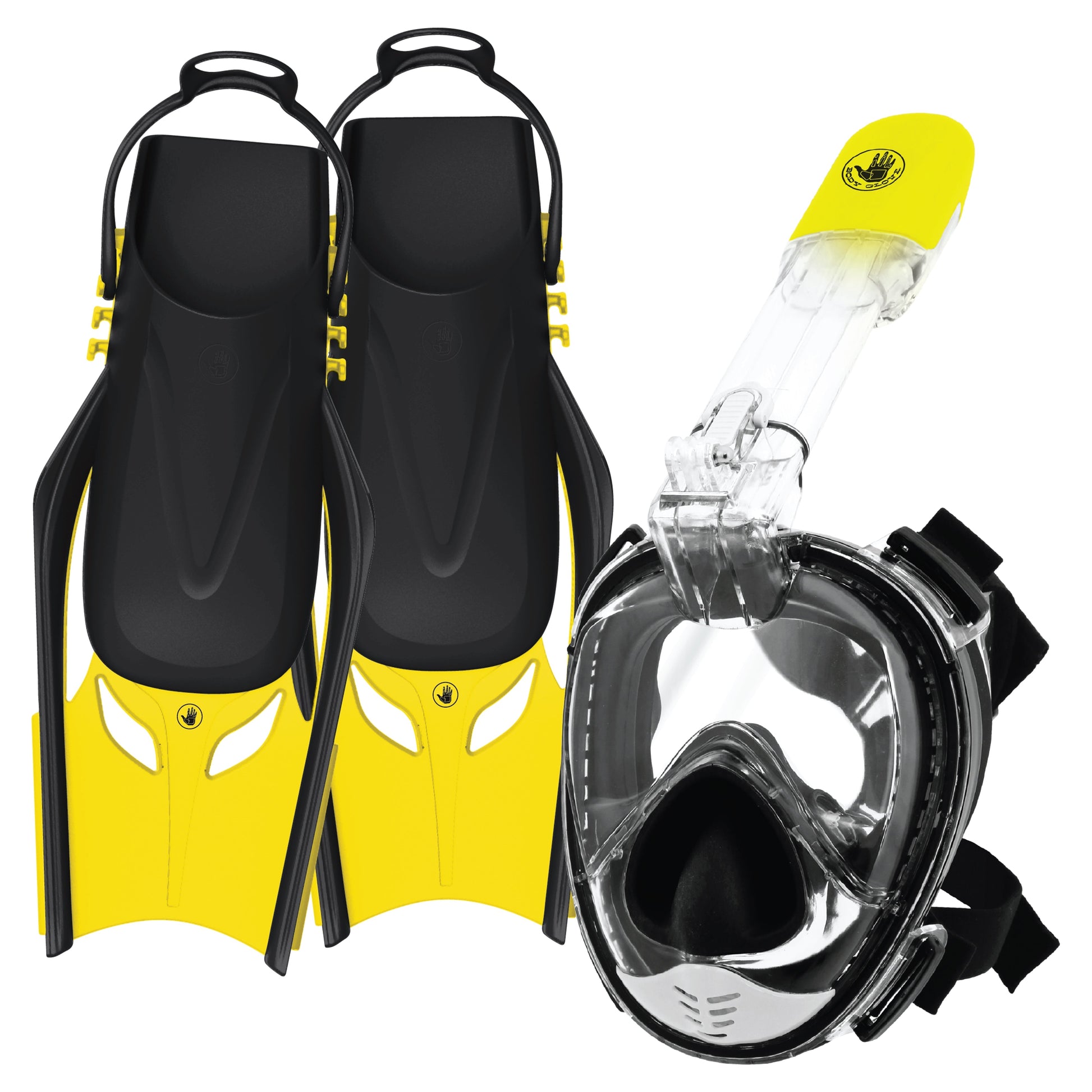 Aire Free Breath Mask/Snorkel/Fins Complete Set - Black