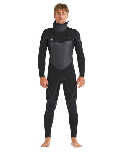 Phoenix 5.5/4.5mm Men's Chest-Zip Hooded Fullsuit - Black