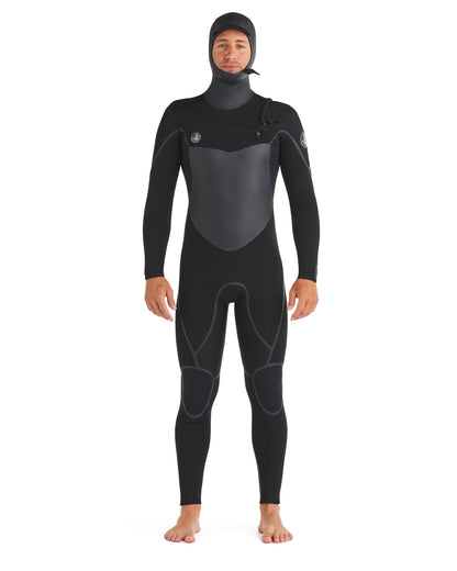 Phoenix 5.5/4.5mm Men's Chest-Zip Hooded Fullsuit - Black