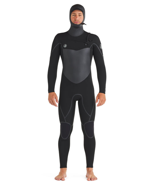 Phoenix 5.5/4.5mm Men's Chest-Zip Hooded Fullsuit - Black