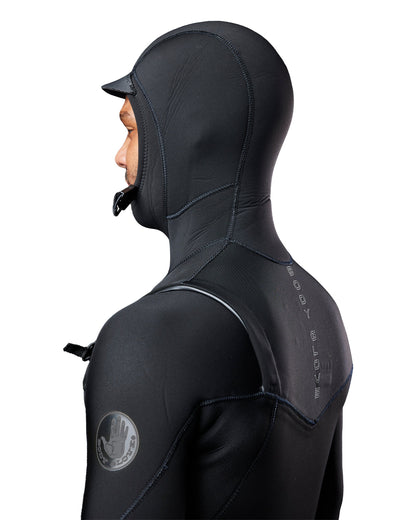 Men's Gold Cell Hooded Chest Zip 4/3mm Fullsuit - Black