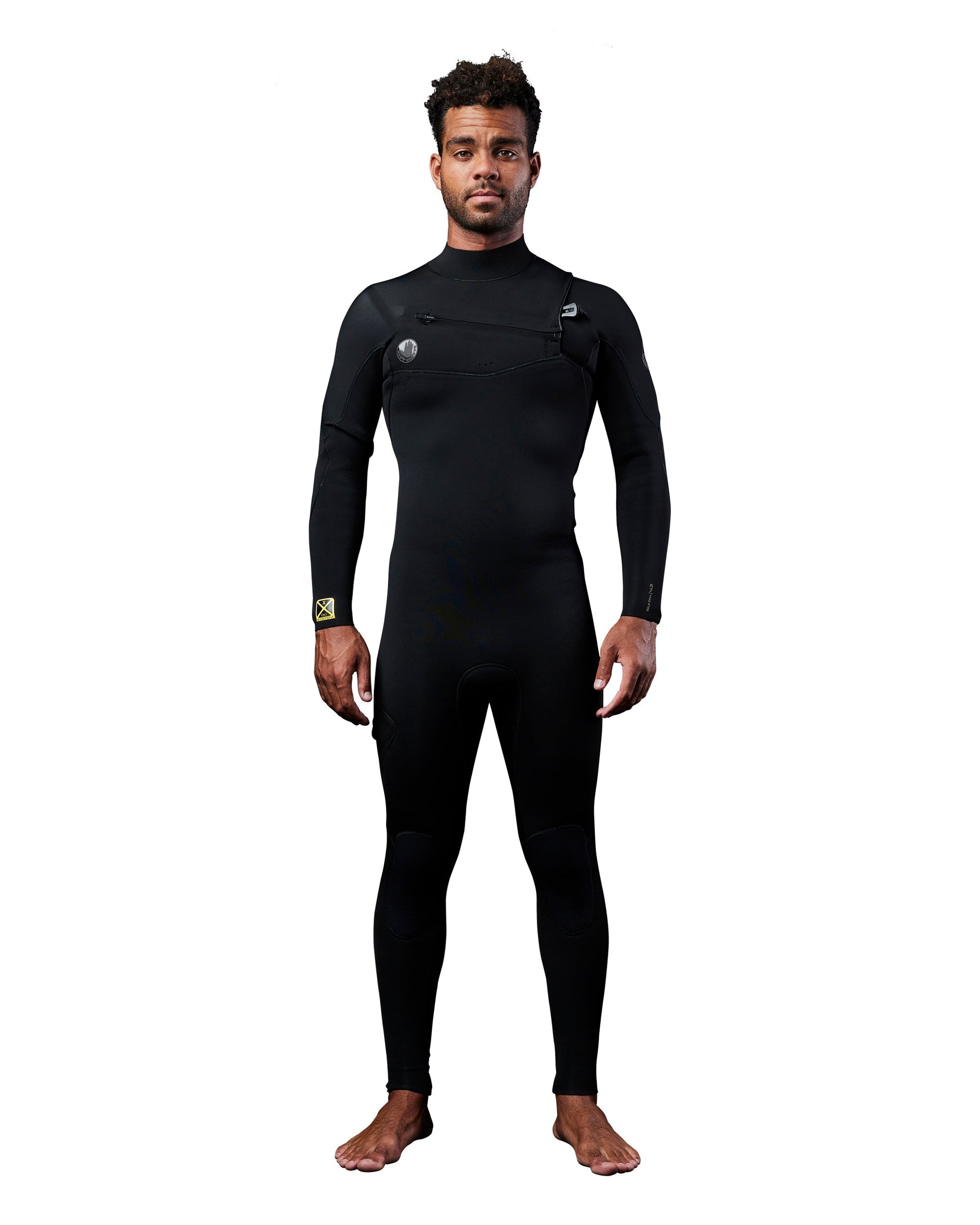 Men's Gold Cell 4/3mm Slant Zip Fullsuit - Black