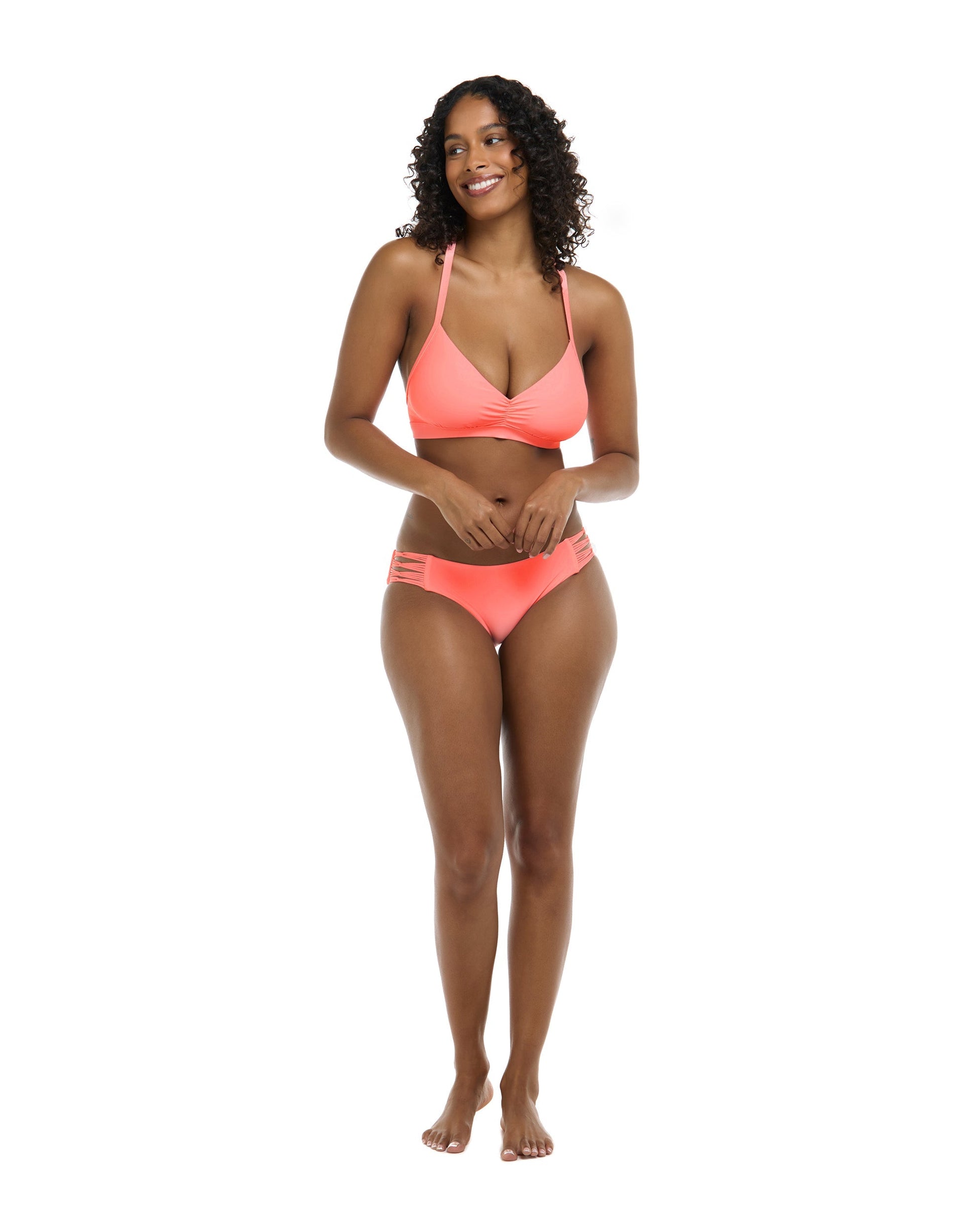 Smoothies Drew D-F Cup Swim Top - Coral