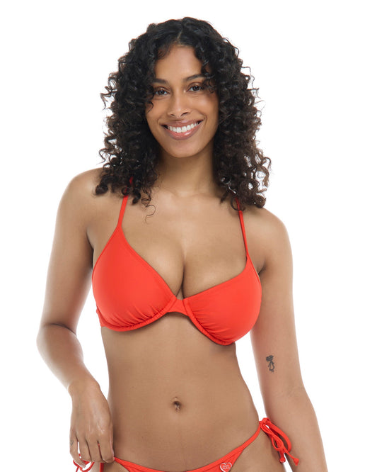 Smoothies Solo D-F Cup Bikini Top - Poppy