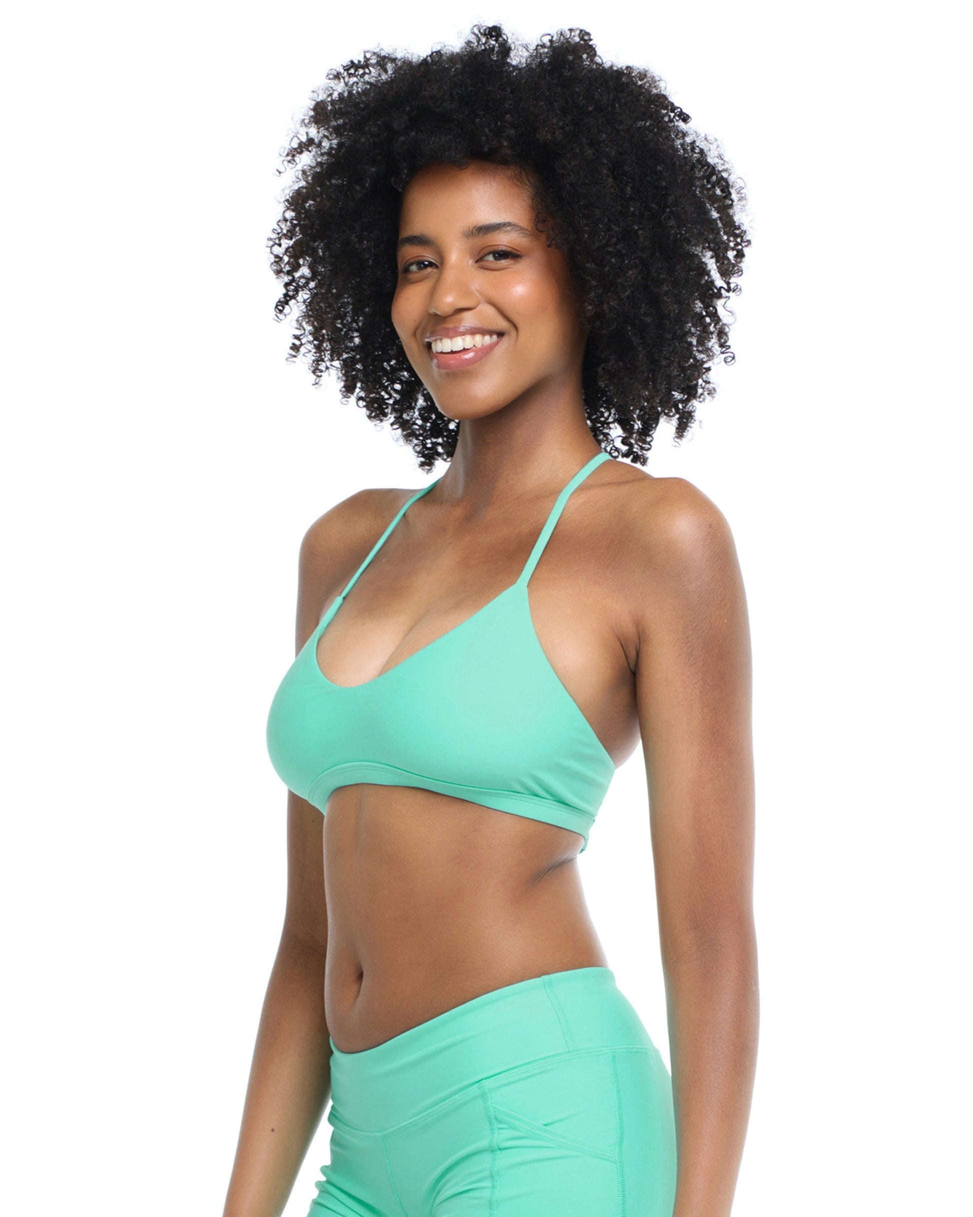Smoothies Ruth Fixed Triangle Swim Top - Sea Mist