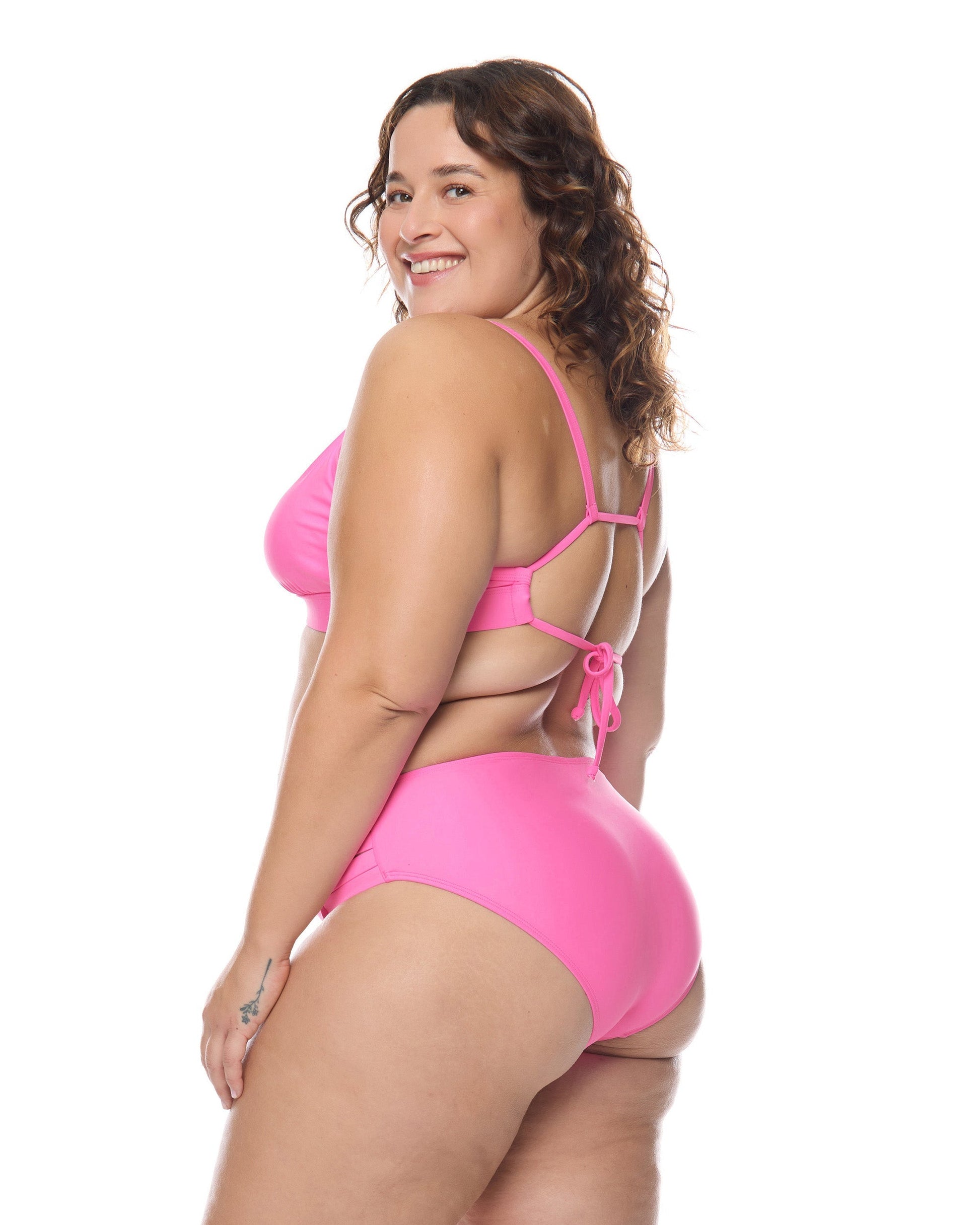 Smoothies Retro Plus Size Swim Bottom - Sugar Plum