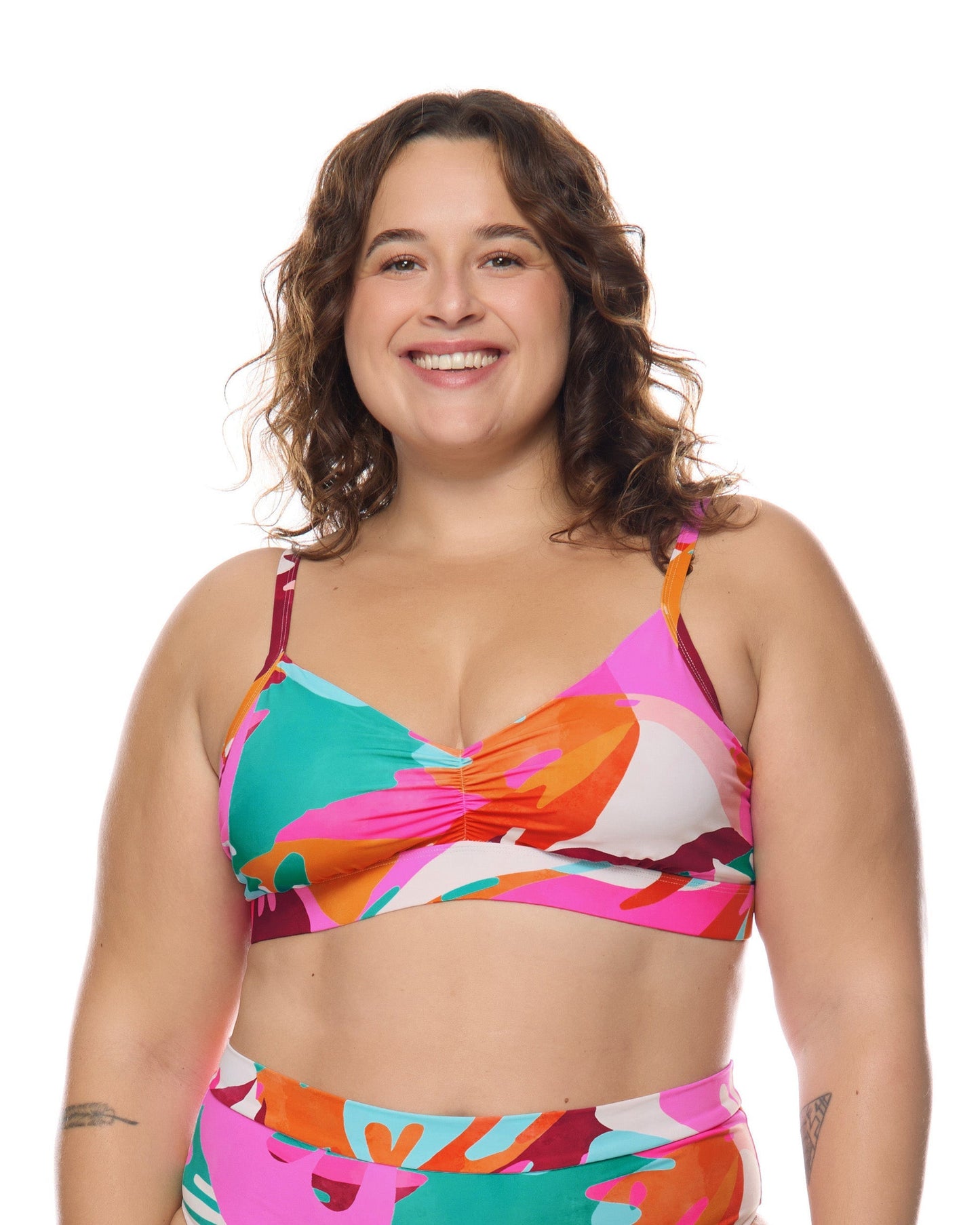 Hype Drew Plus Size Swim Top - Multi / Hype