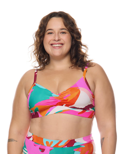 Hype Drew Plus Size Swim Top - Multi / Hype