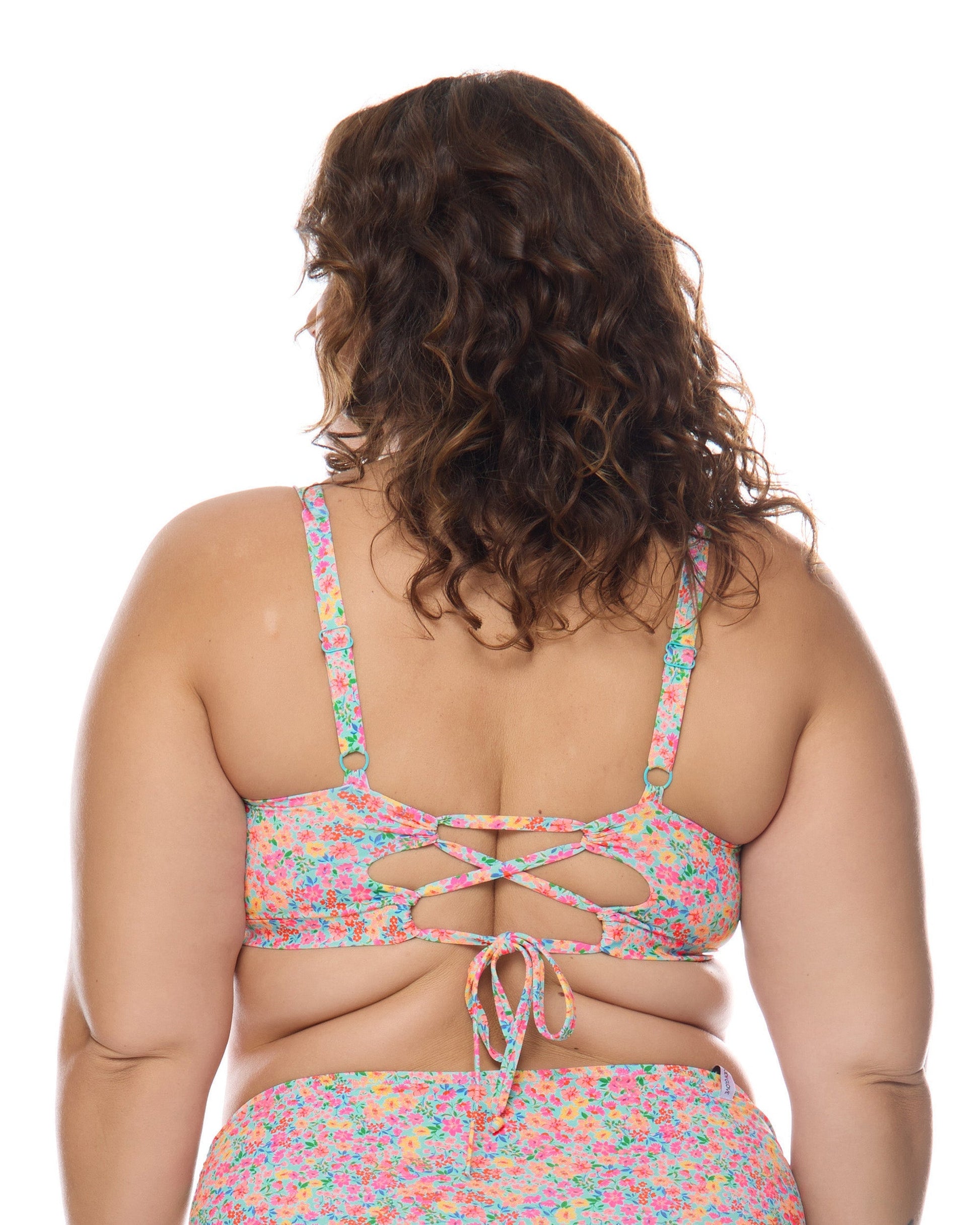 Estella Amore Plus Size Scoop Bikini Top - Sea Mist