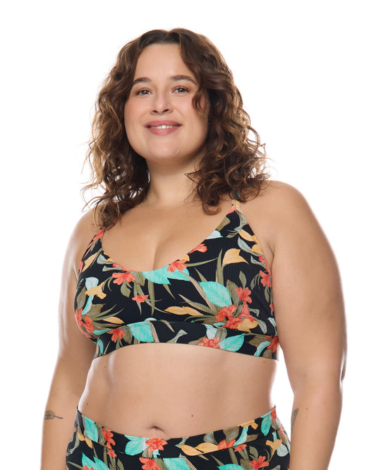 Hamoa Ruth Plus Size Fixed Triangle Swim Top - Black
