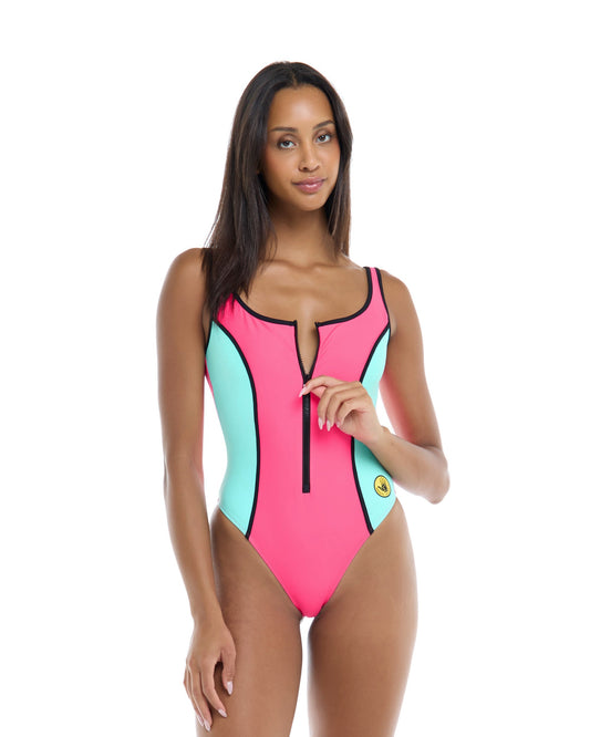 Groove Time After Time One-Piece Swimsuit - Groove / Bubble Gum