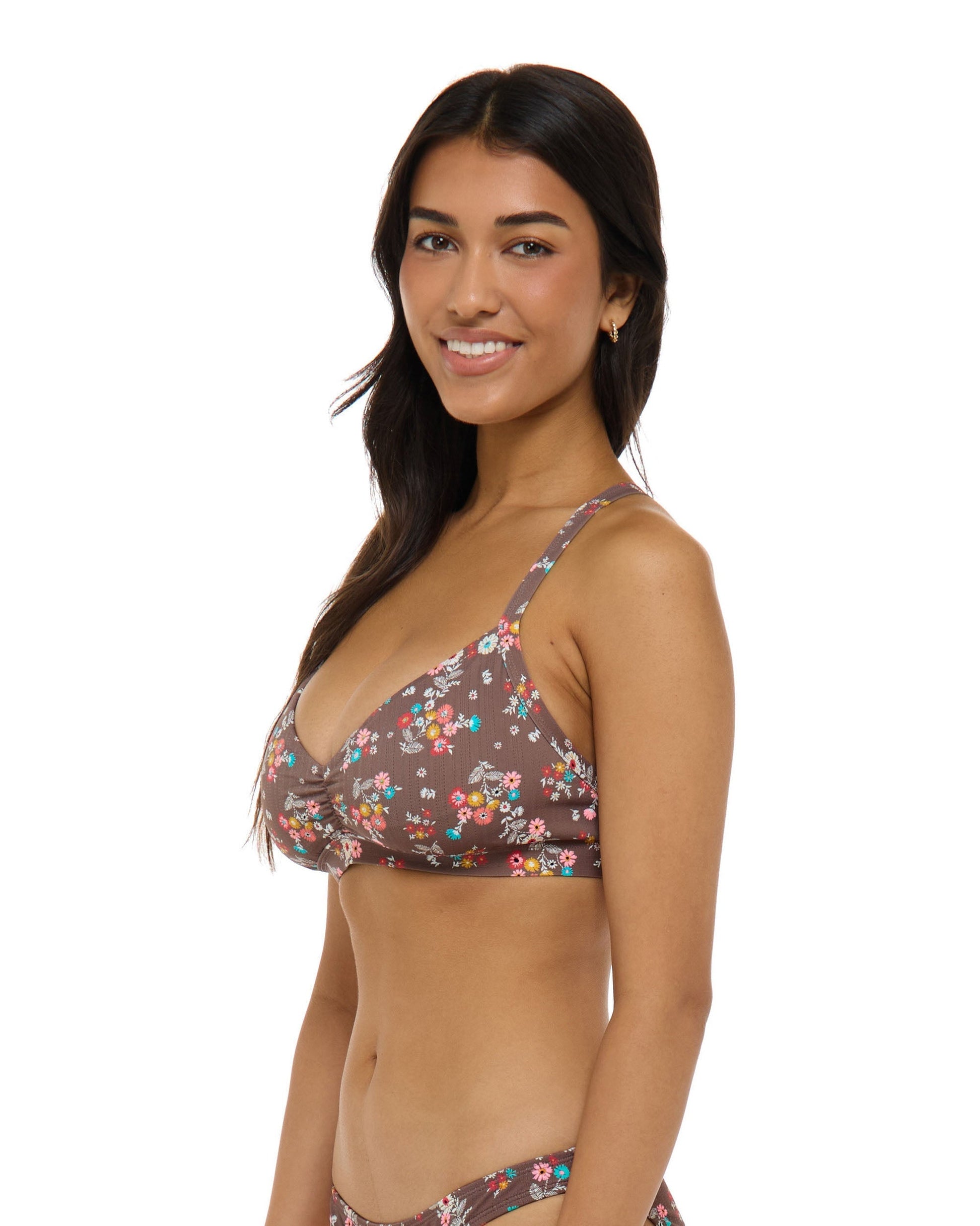 Belle Drew D-F Cup Swim Top - Latte