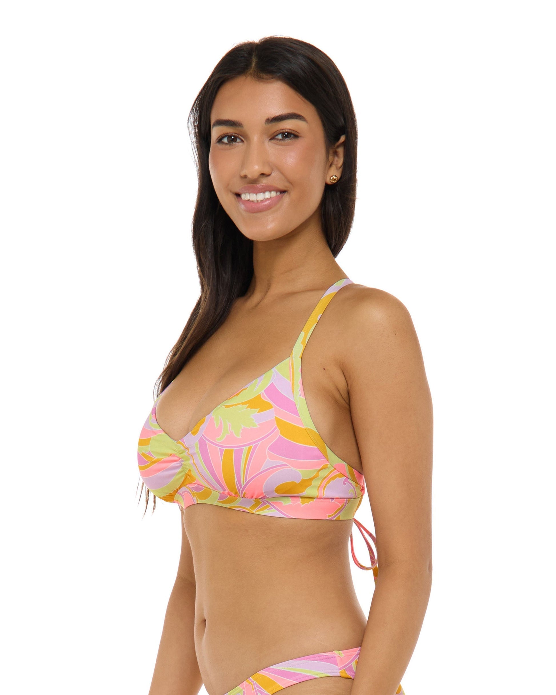Sol Amarelo Drew D-F Cup Swim Top - Coral