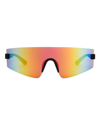 Vibez Rimless Shield Sunglasses - Black