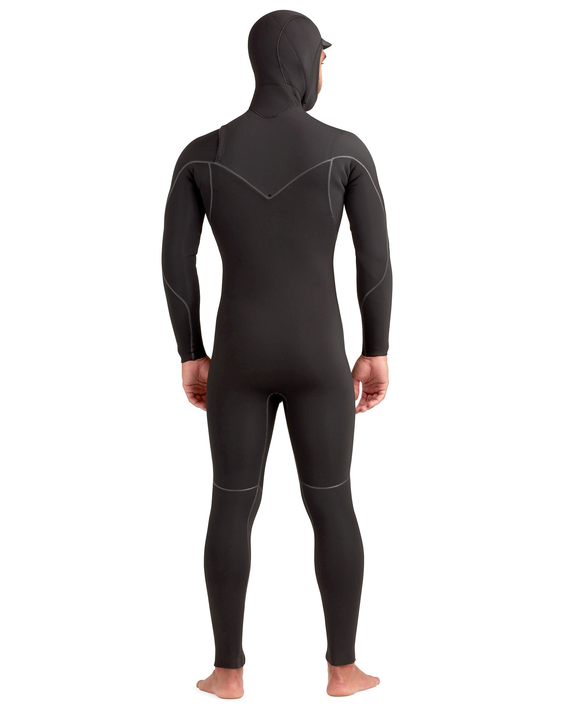Red Cell 5/4/3mm Men's Chest-Zip Hooded Fullsuit - Black