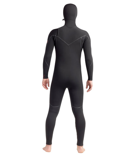 Red Cell 5/4/3mm Men's Chest-Zip Hooded Fullsuit - Black