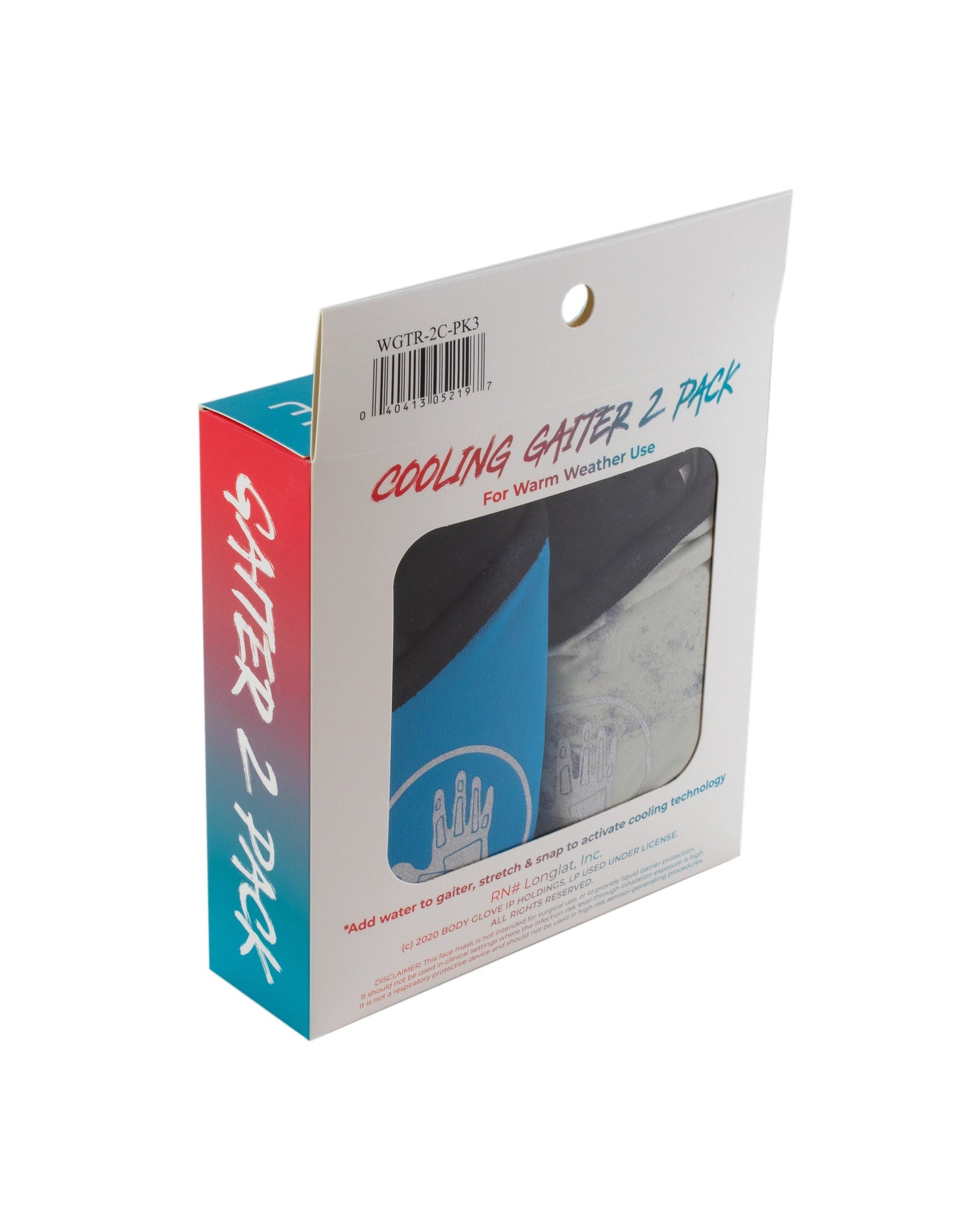 2-Pack Women's Cooling Gaiter Face Masks - LightBlue/OffWhitePrism
